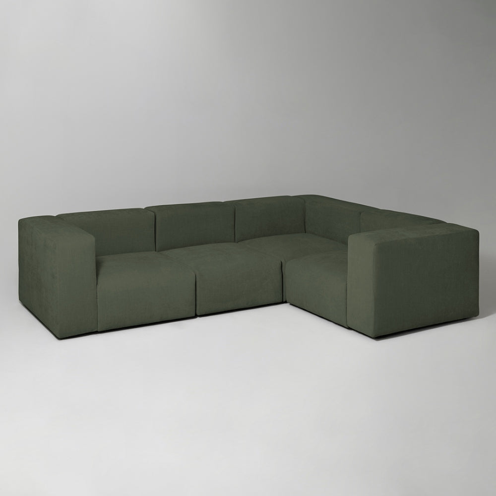 Cob Right Corner Modular Sofa, Chenille, Moss