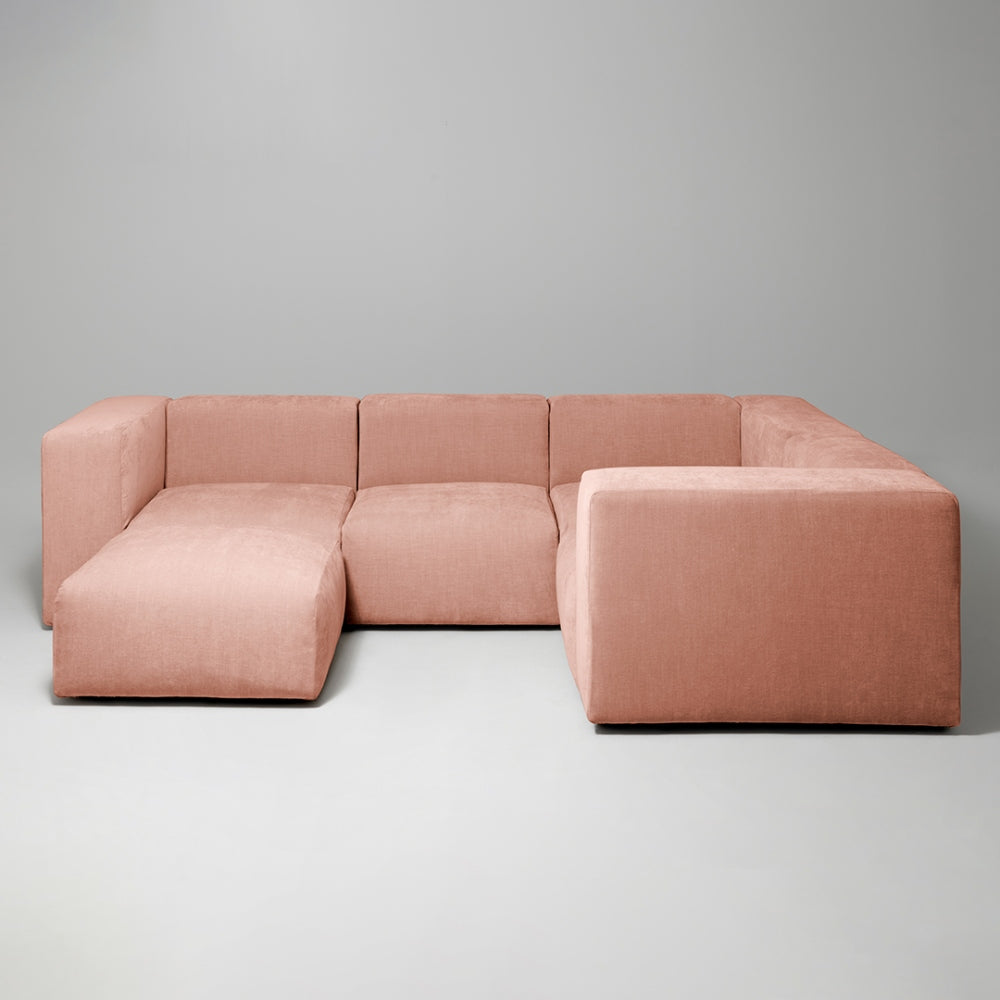 Cob Right Corner Modular Sofa, Chenille, Rose