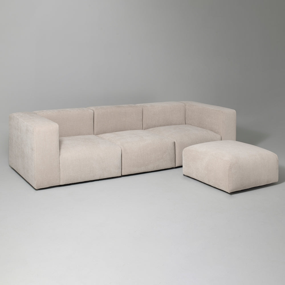 Cob 3 Seater Modular Sofa, Chenille, Grey Mist