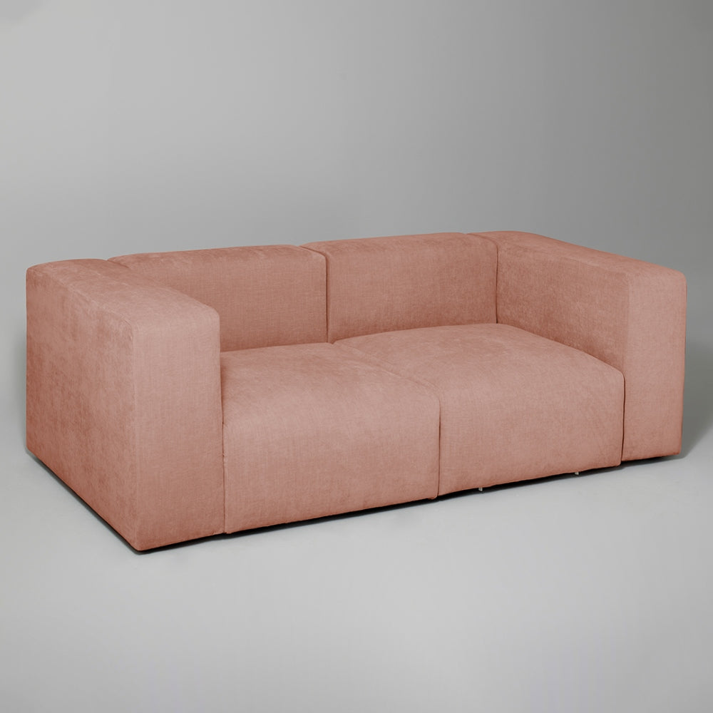 Cob 2 Seater Modular Sofa, Chenille, Rose