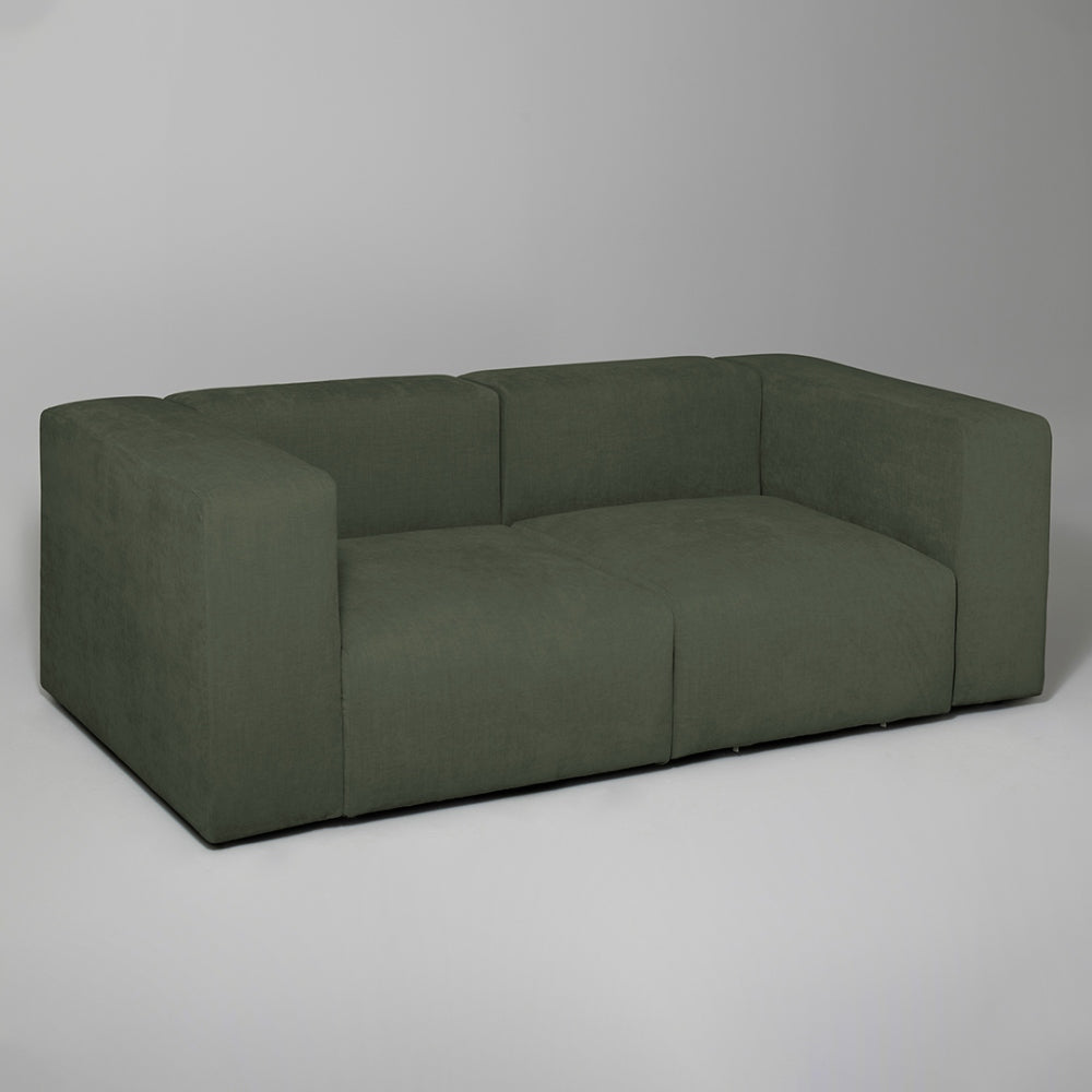 Cob 2 Seater Modular Sofa, Chenille, Moss