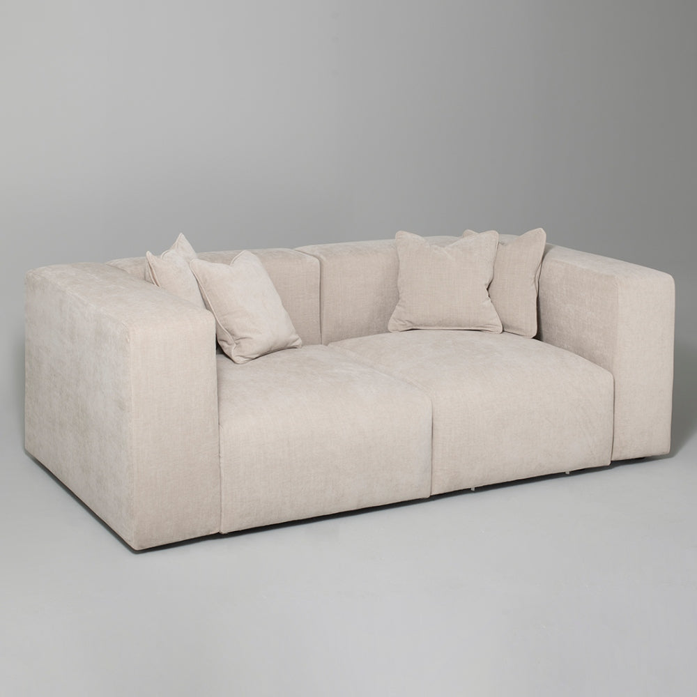 Cob 2 Seater Modular Sofa, Chenille, Grey Mist