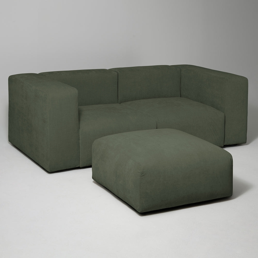 Cob 2 Seater Modular Sofa, Chenille, Moss