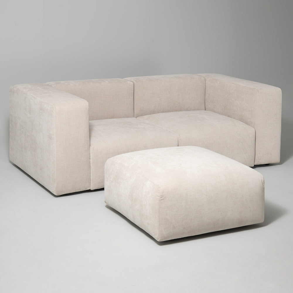 Cob 2 Seater Modular Sofa, Chenille, Grey Mist