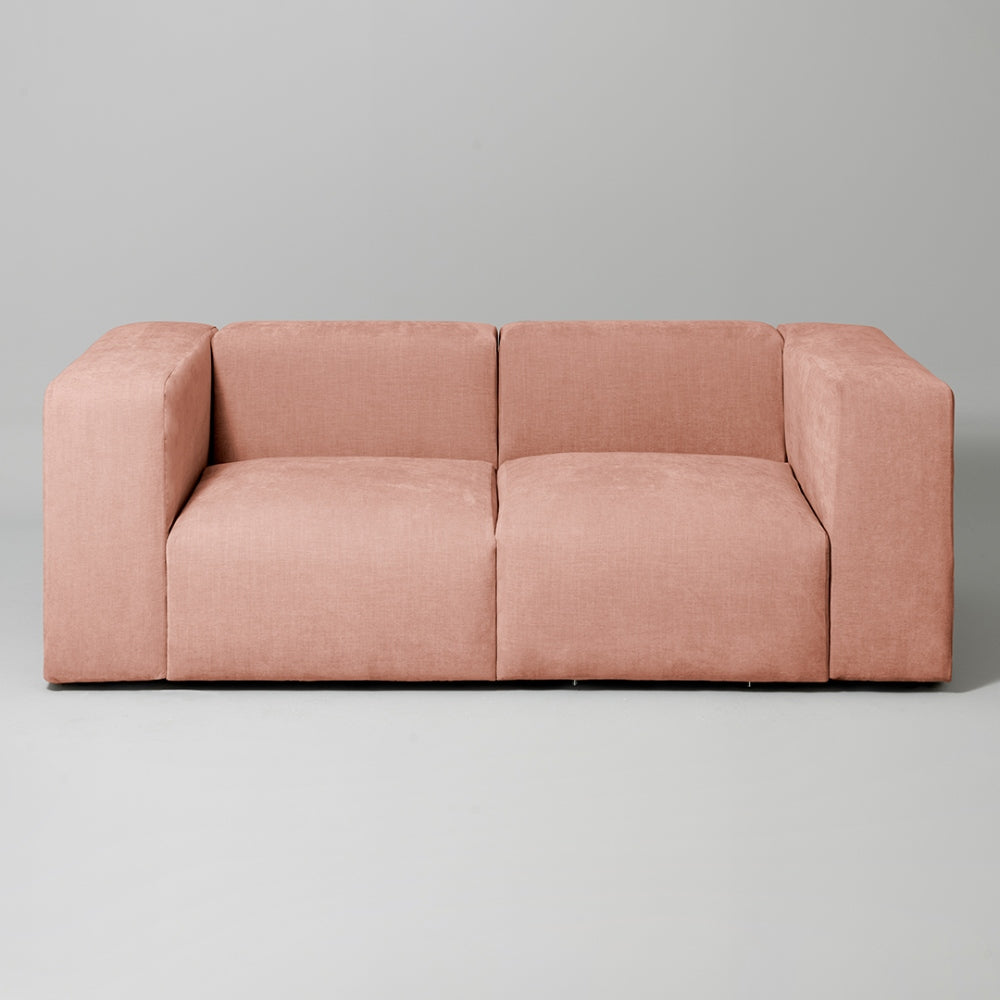 Cob 2 Seater Modular Sofa, Chenille, Rose