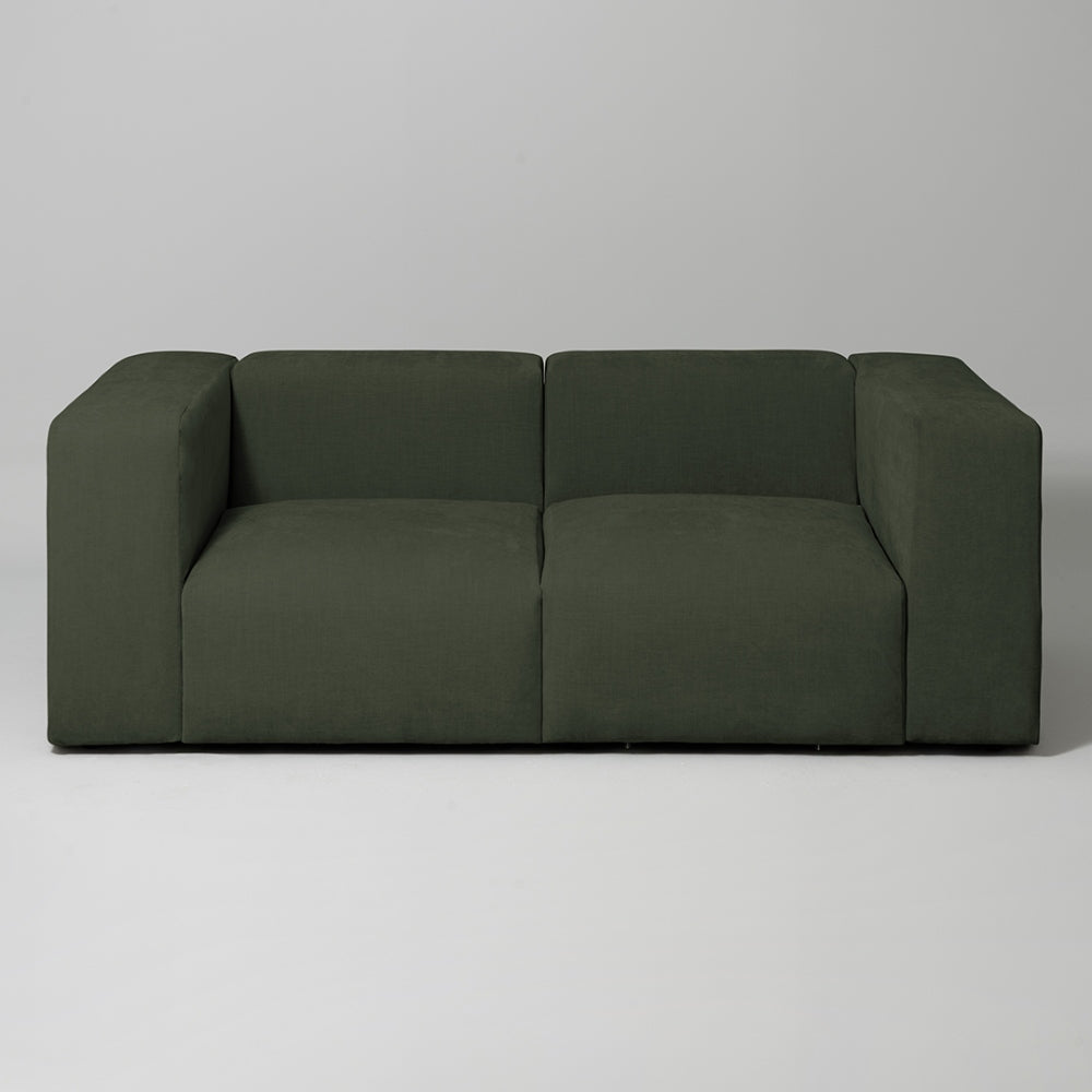 Cob 2 Seater Modular Sofa, Chenille, Moss