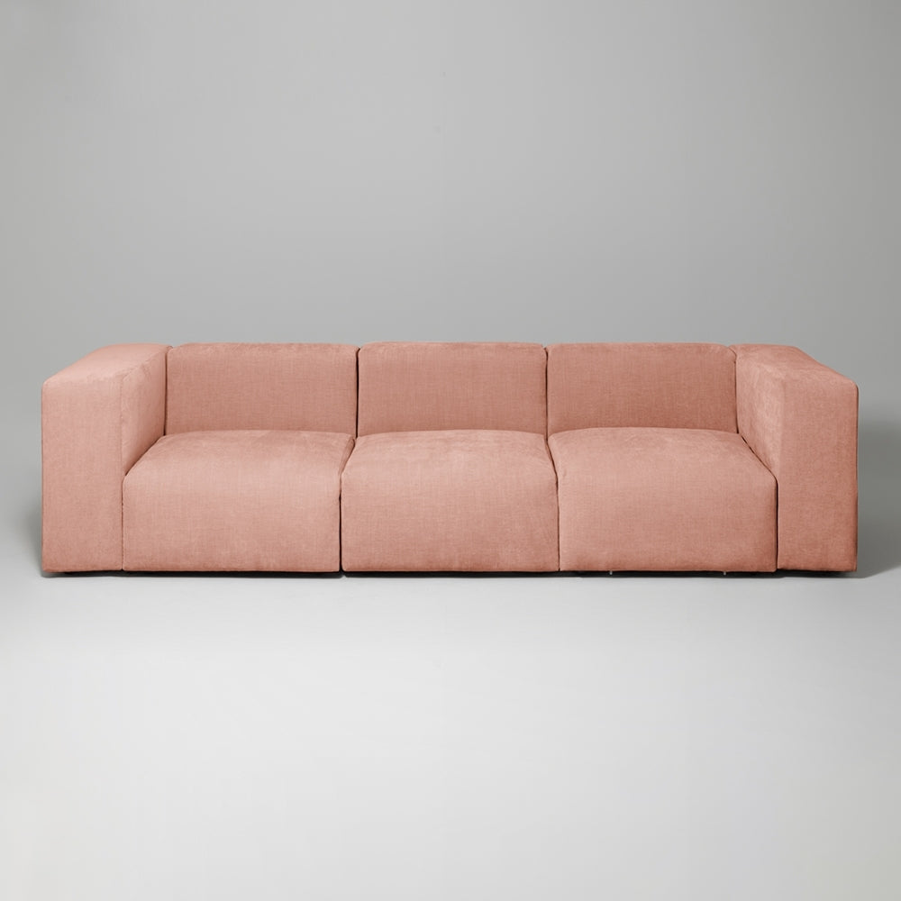 Cob 3 Seater Modular Sofa, Chenille, Rose