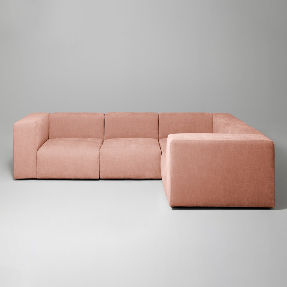 Cob Right Corner Modular Sofa, Chenille, Rose