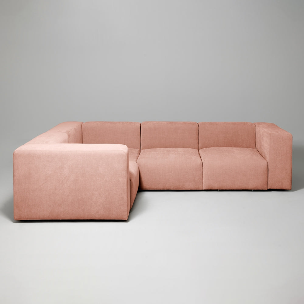 Cob Left Corner Modular Sofa, Chenille, Rose