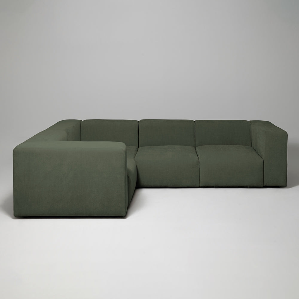 Cob Left Corner Modular Sofa, Chenille, Moss