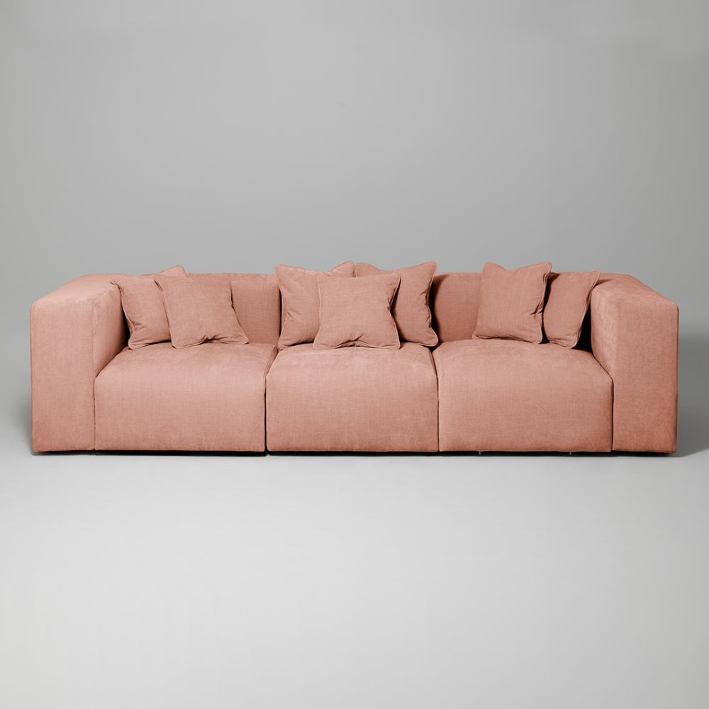 Cob 3 Seater Modular Sofa, Chenille, Rose