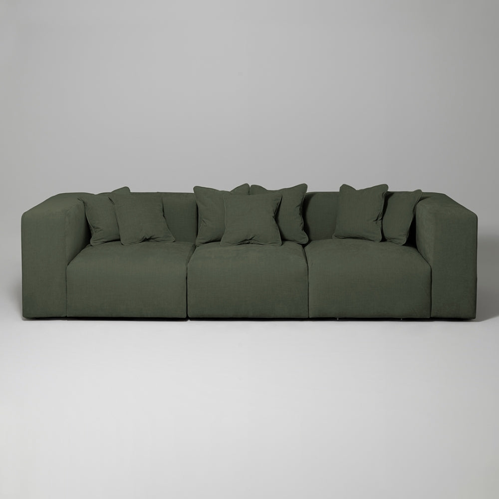 Cob 3 Seater Modular Sofa, Chenille, Moss