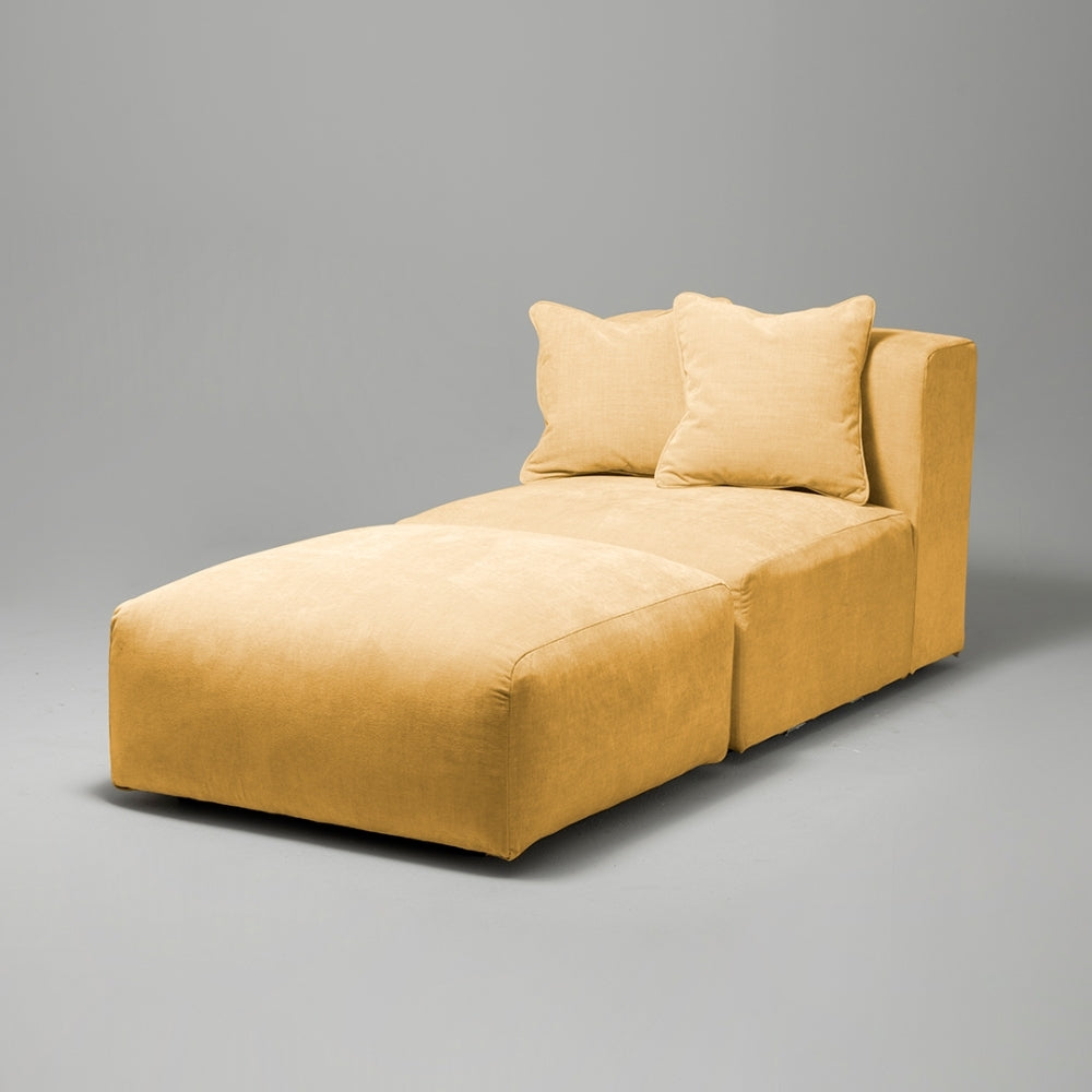 Cob Chaise Lounge Modular Chair, Chenille, Sandstone