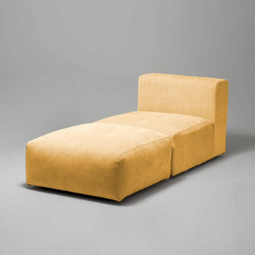 Cob Chaise Lounge Modular Chair, Chenille, Sandstone