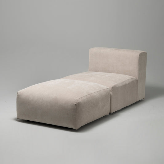 Cob Chaise Lounge Modular Chair, Chenille, Grey Mist