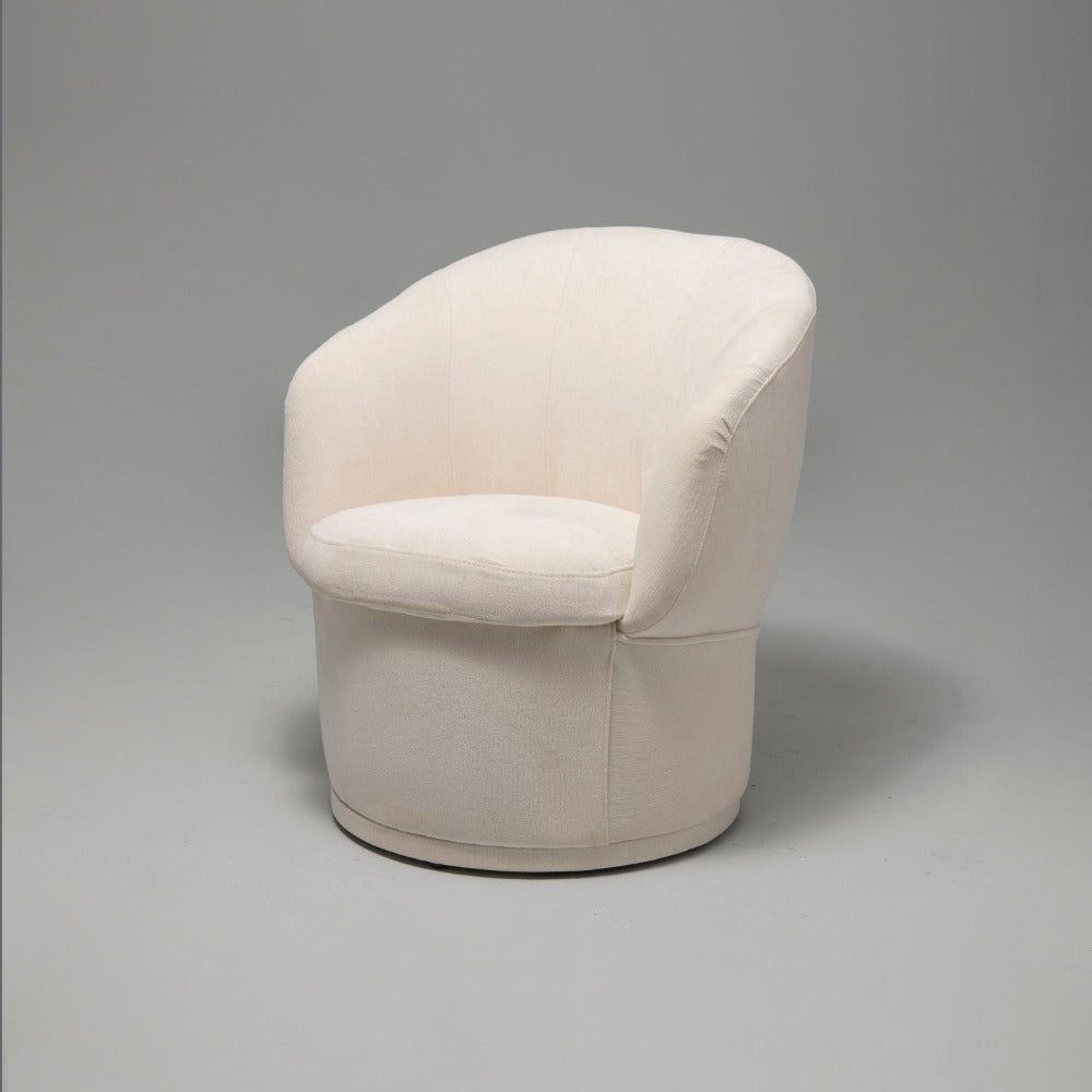 Libero Velvet Accent Armchair, White