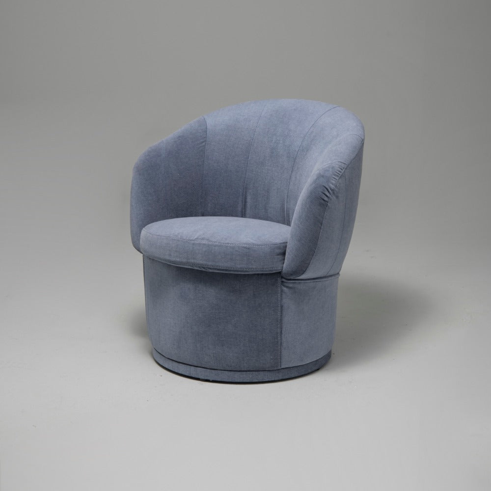 Libero Velvet Accent Armchair, Navy Blue