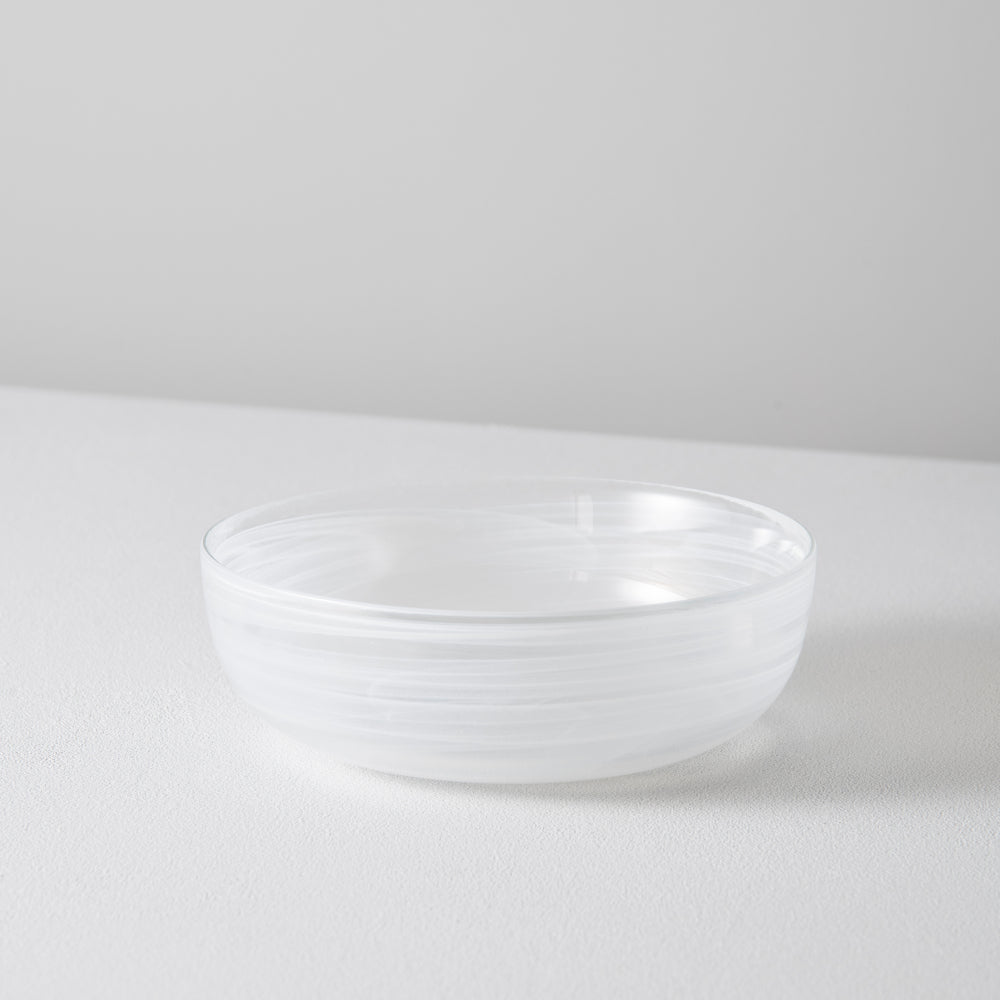 Nebula Glass Bowl, White, 15cm (Set of 4)