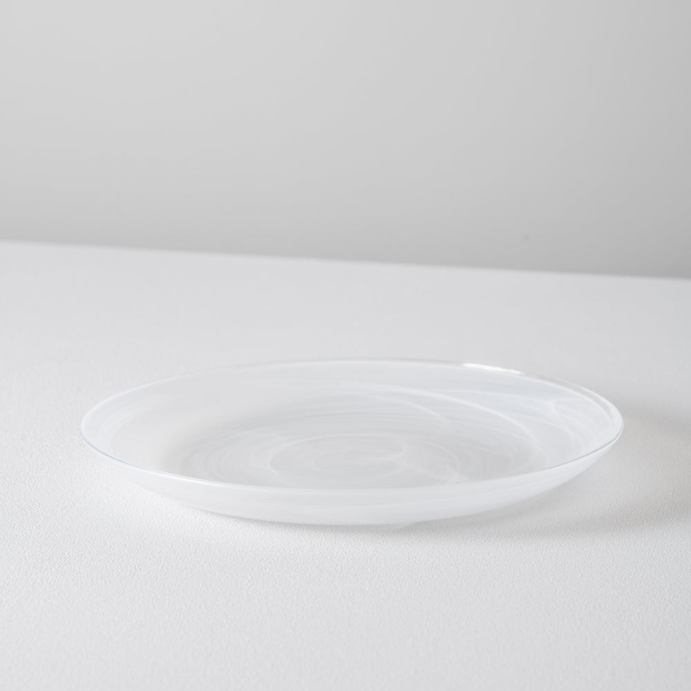 Nebula Glass Plate, White, 21cm (Set of 4)