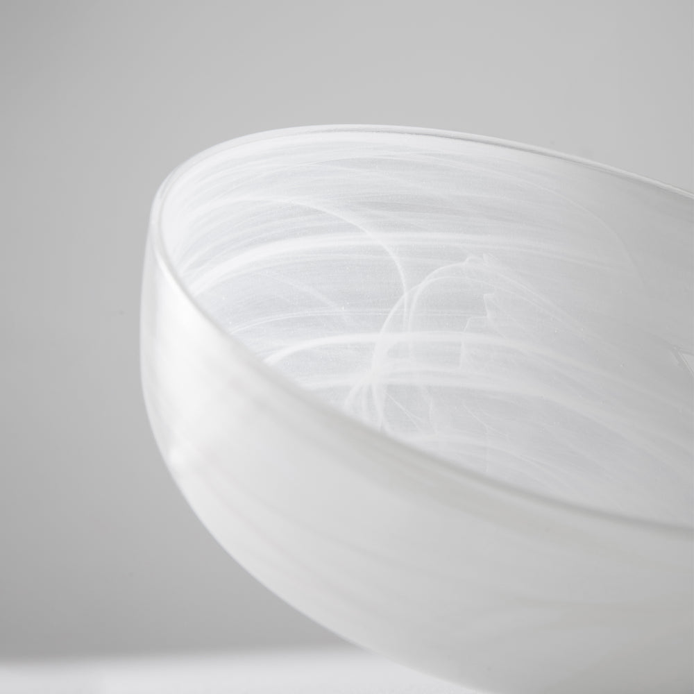 Nebula Glass Bowl, White, 16cm (Set of 4)