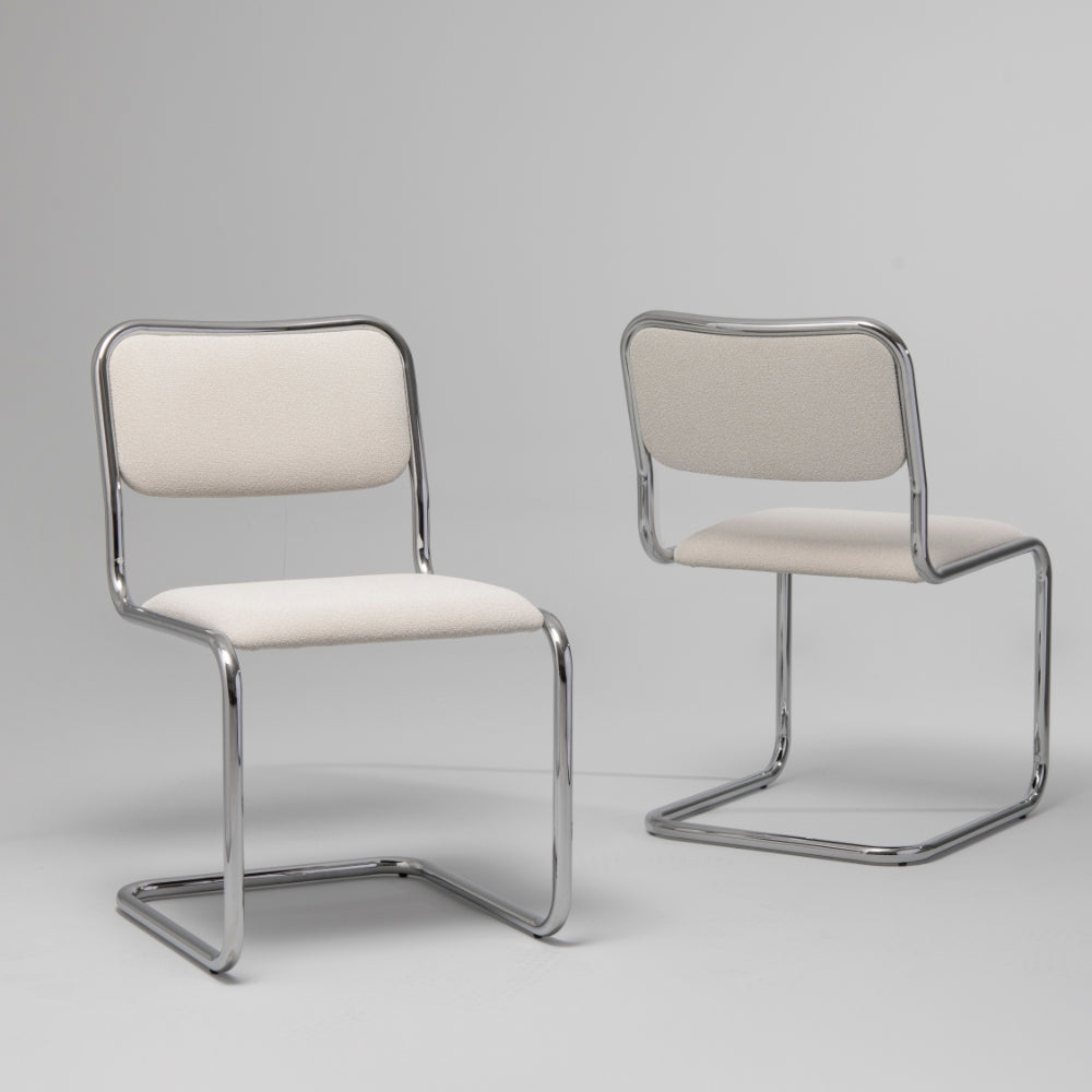 Loop Dining Chair, Chrome & Stone (Set of 2)