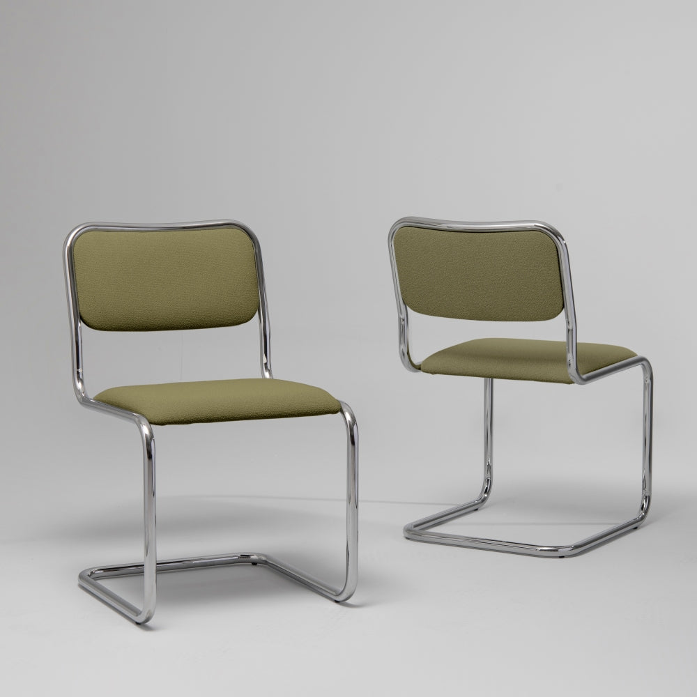 Loop Dining Chair, Chrome & Moss (Set of 2)