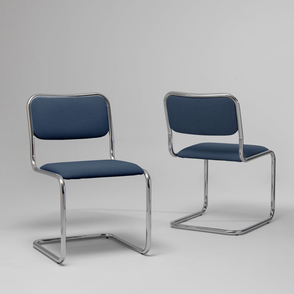 Loop Dining Chair, Chrome & Blue (Set of 2)