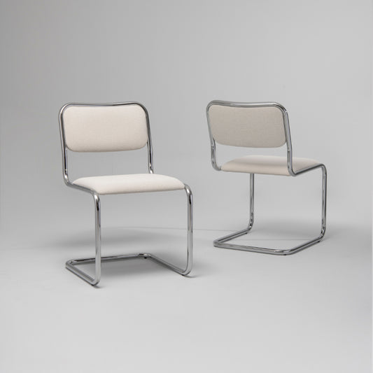 Loop Dining Chair, Chrome & Stone (Set of 2)