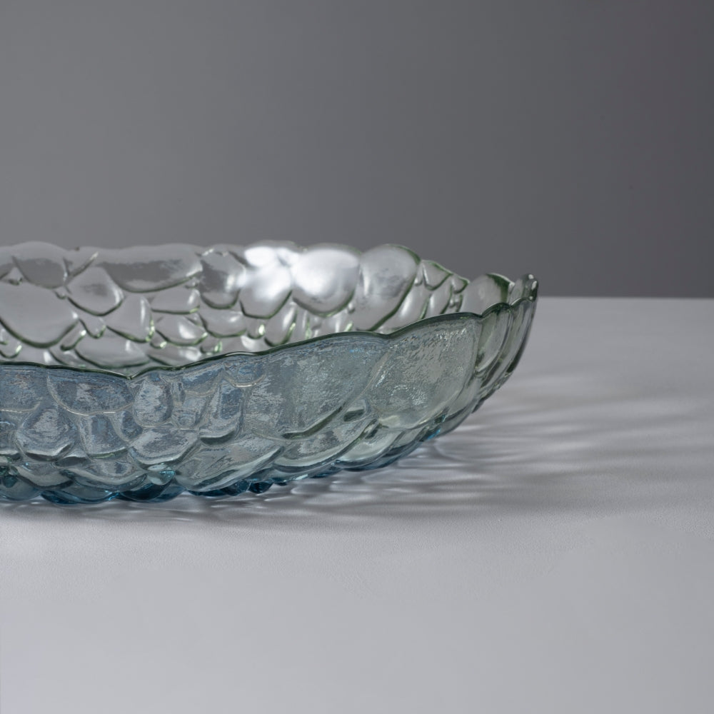 Bombolla Glass Decorative Serving Bowl, Blue, X-Large