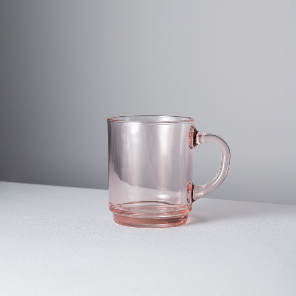 Versailles Duralex Glass Mug, Pink (Set of 6)