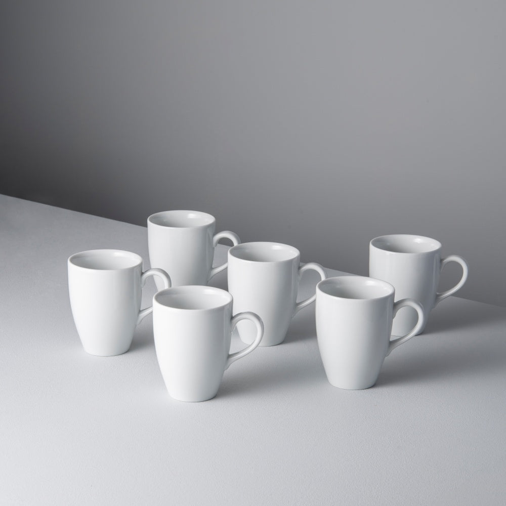 Cela Porcelain Mug, White (Set of 6)