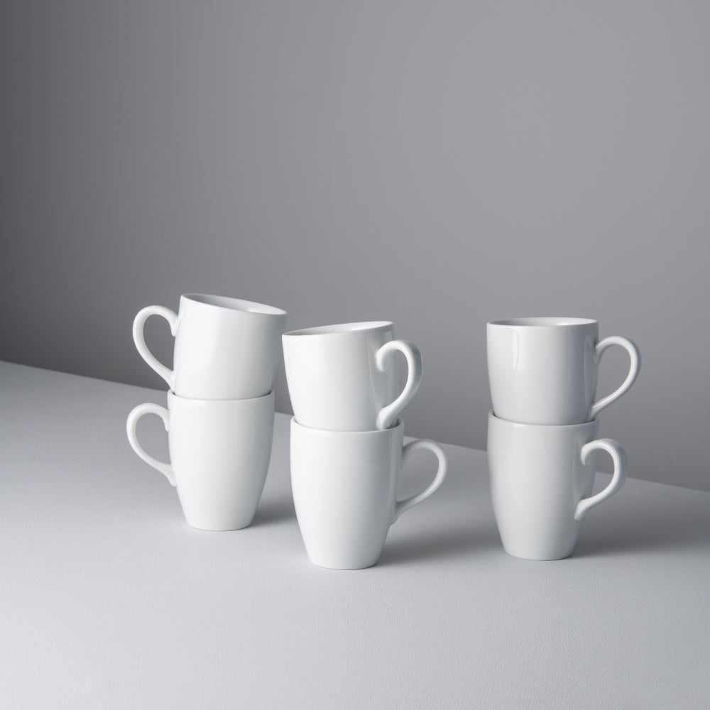 Cela Porcelain Mug, White (Set of 6)