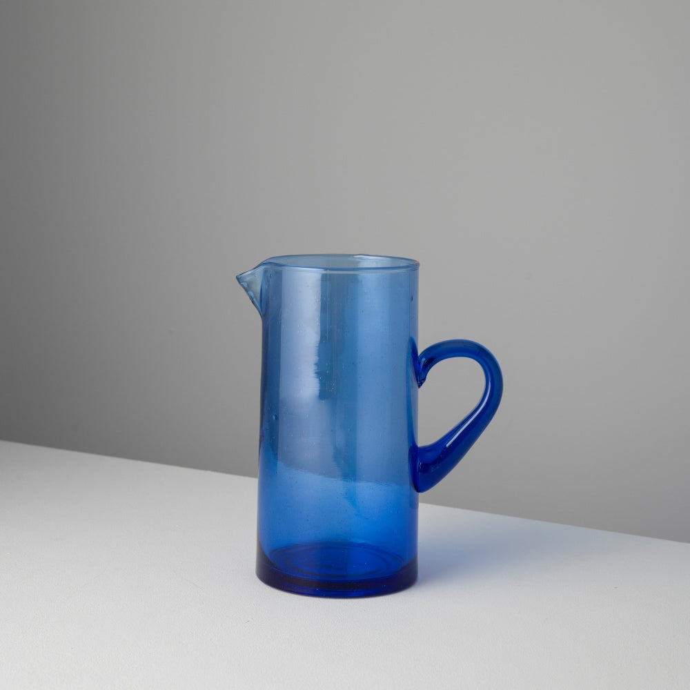 Rhea Glass Jug, Blue