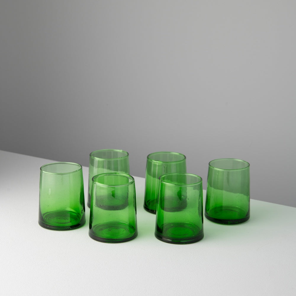 Rhea Glass Tumblers, Green (Set of 6)