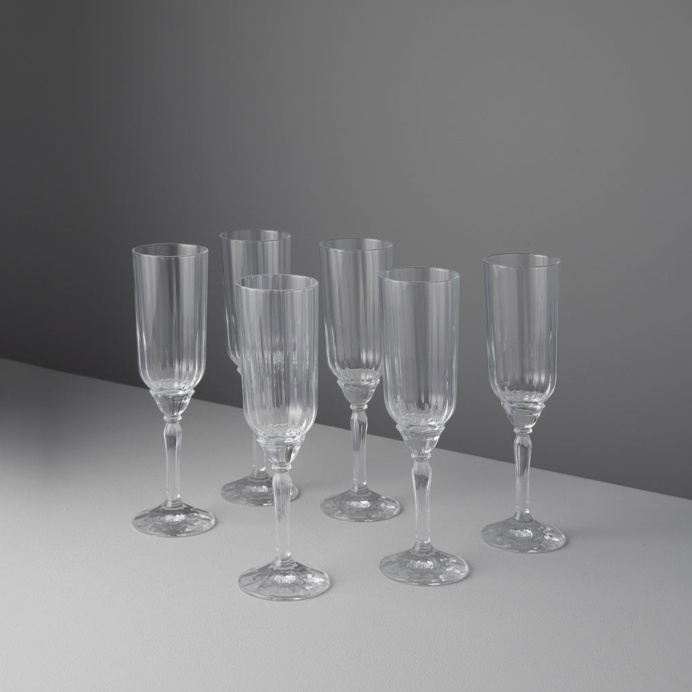 Florian Champagne Glass, Clear (Set of 6)