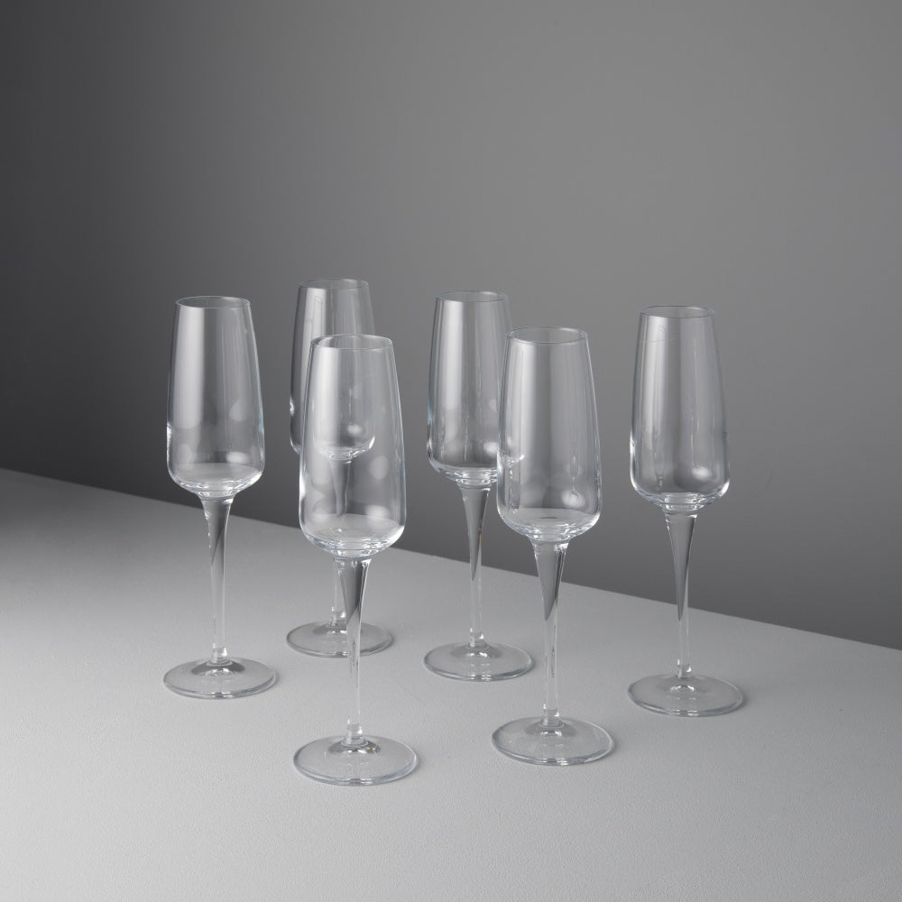 Aurum Champagne Glass, Clear (Set of 6)