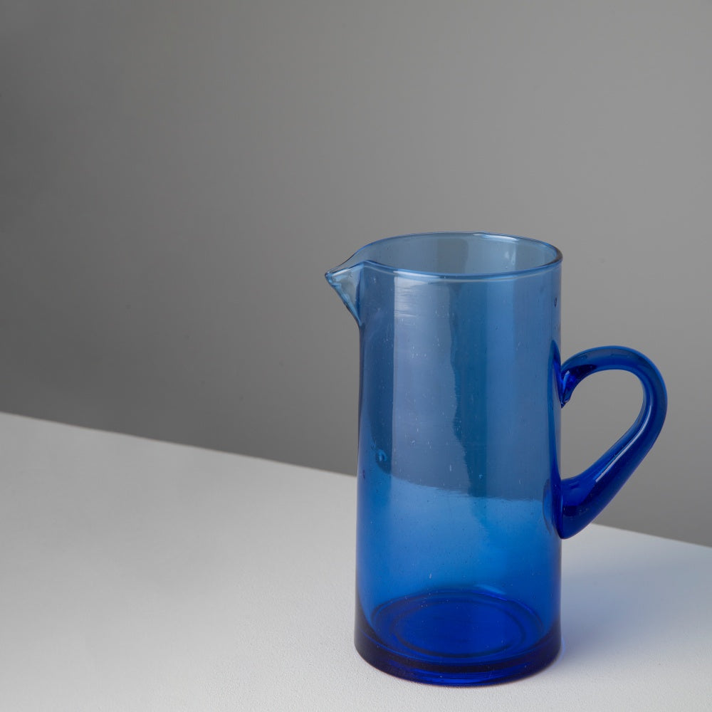 Rhea Glass Jug, Blue