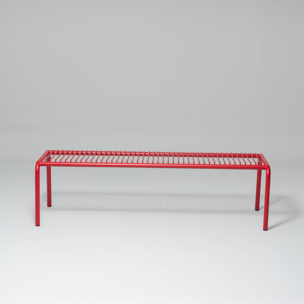 Frame Metal Garden Bench, 3 Seater, Berry Red