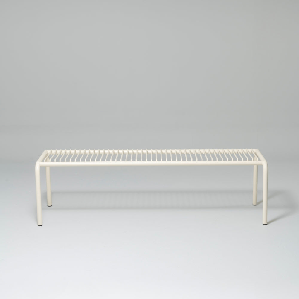 Frame Metal Garden Bench, 3 Seater, Cream