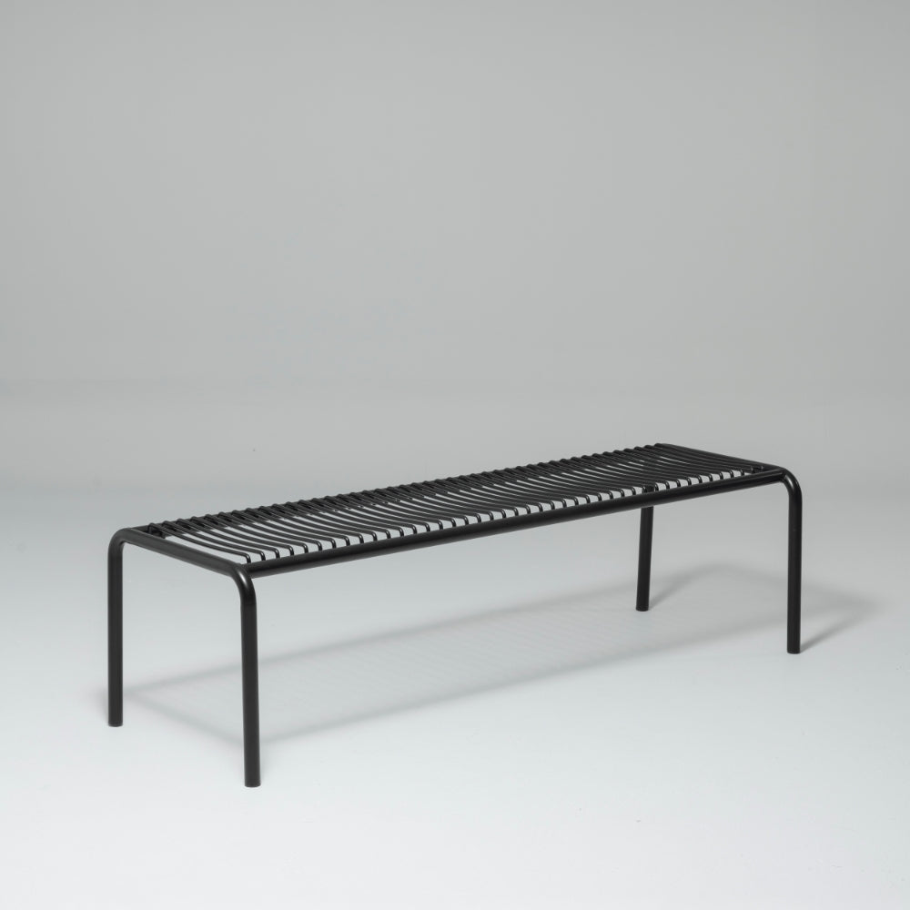 Frame Metal Garden Bench, 3 Seater, Black