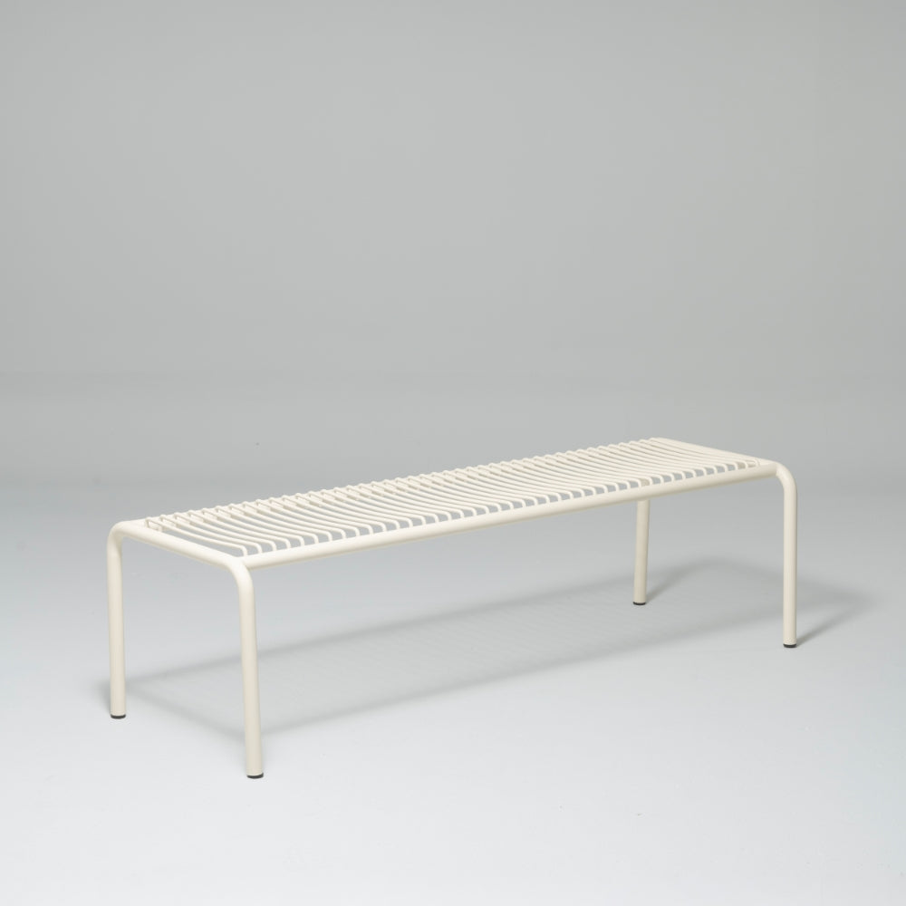 Frame Metal Garden Bench, 3 Seater, Cream