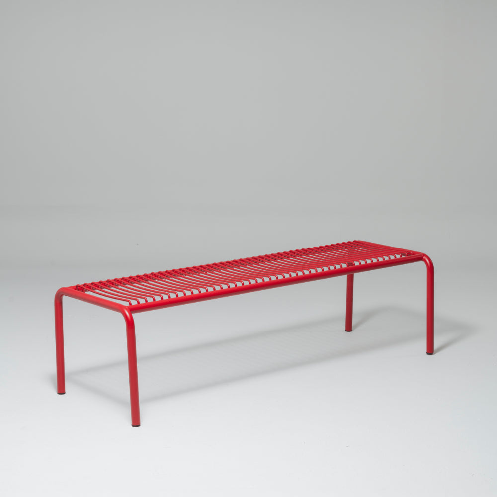 Frame Metal Garden Bench, 3 Seater, Berry Red