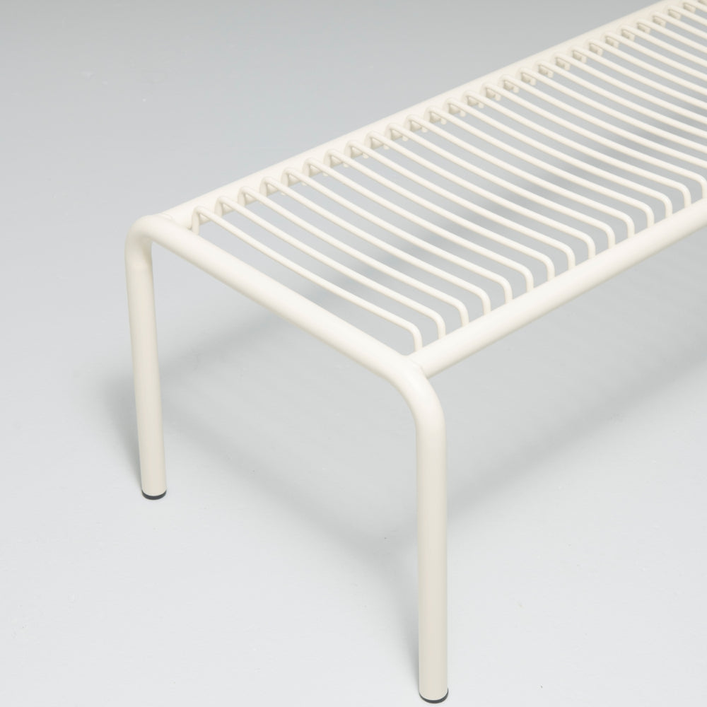 Cream metal bench sale