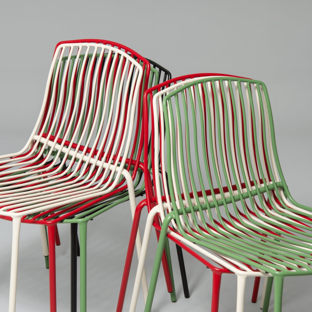 Frame Stackable Metal Garden Chair, Cream (Set of 2)
