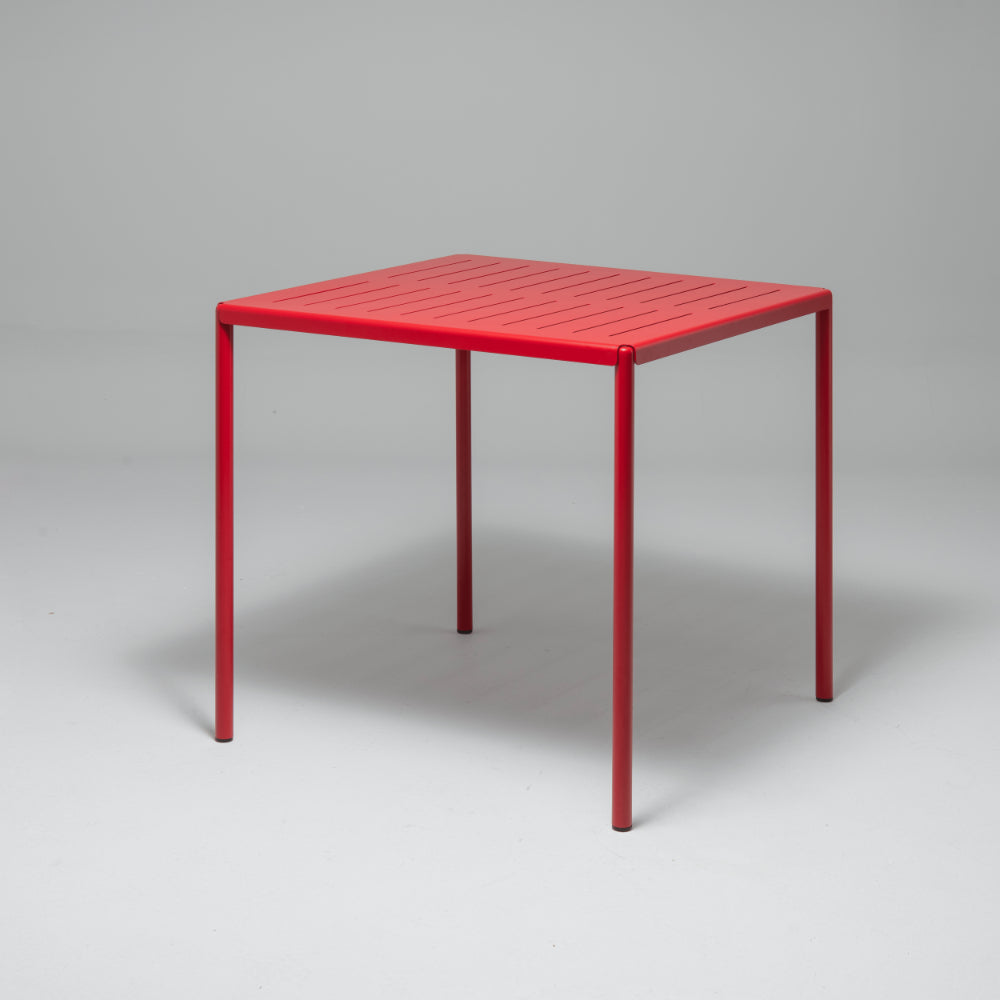 Frame Metal Garden Table, 4 Seater, Berry Red