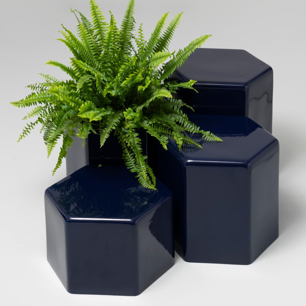 Giant Ceramic Planter, Midnight Blue