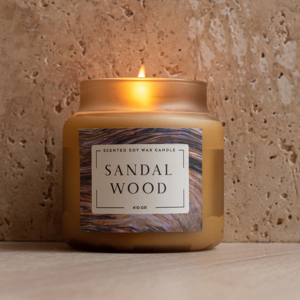 Sandalwood Scented Soy Wax Candle