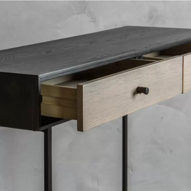 Carbury Console Table Wood Black / Natural