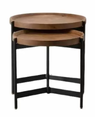 Dakota 2 Tables Wood Black / Natural