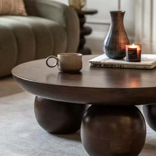 Sculpt Round Coffee Table Wood Dark